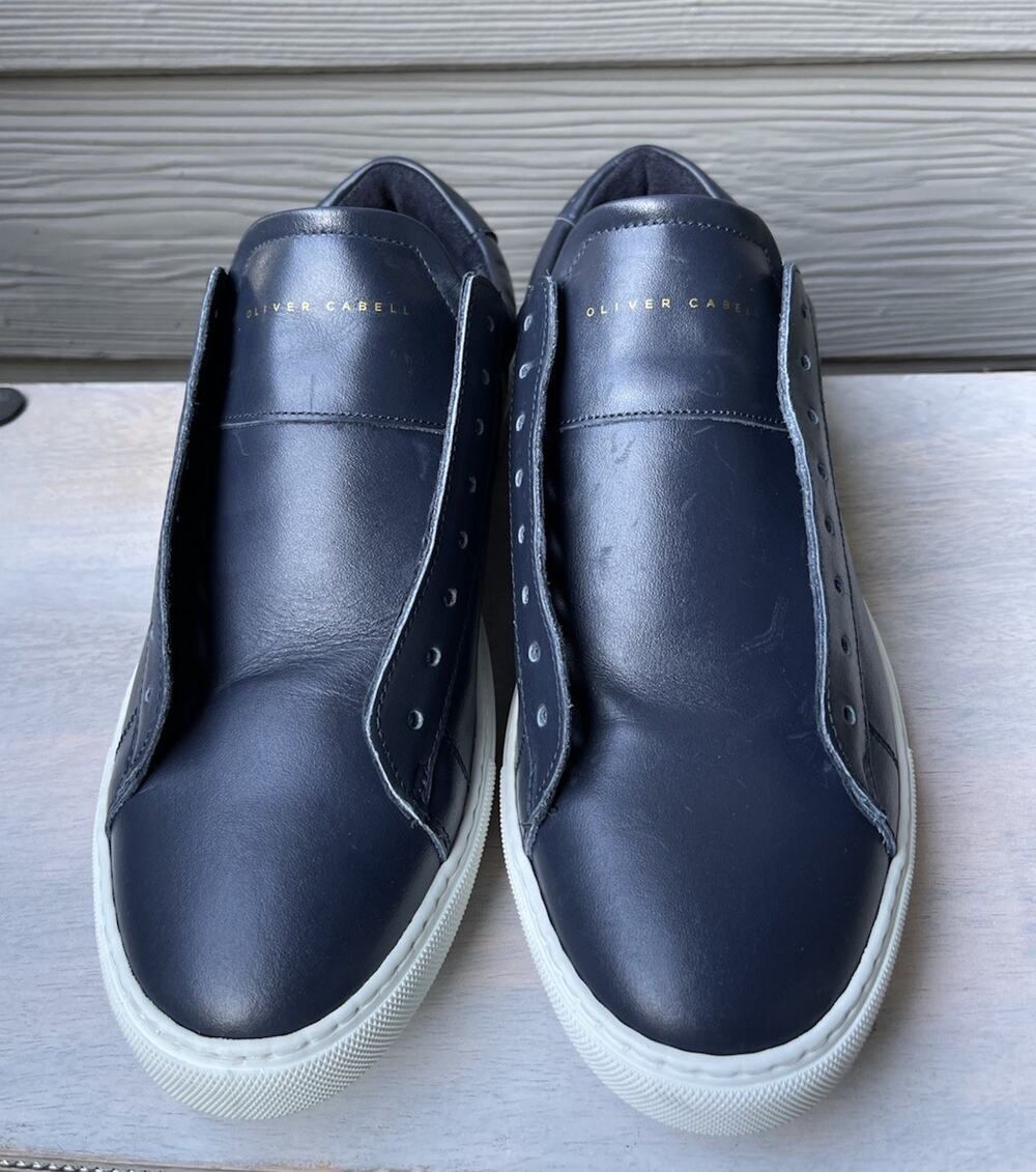Oliver Cabell Low 1 Navy Leather Sneakers -(US M 7 / W 8.5) - Pristine Soles